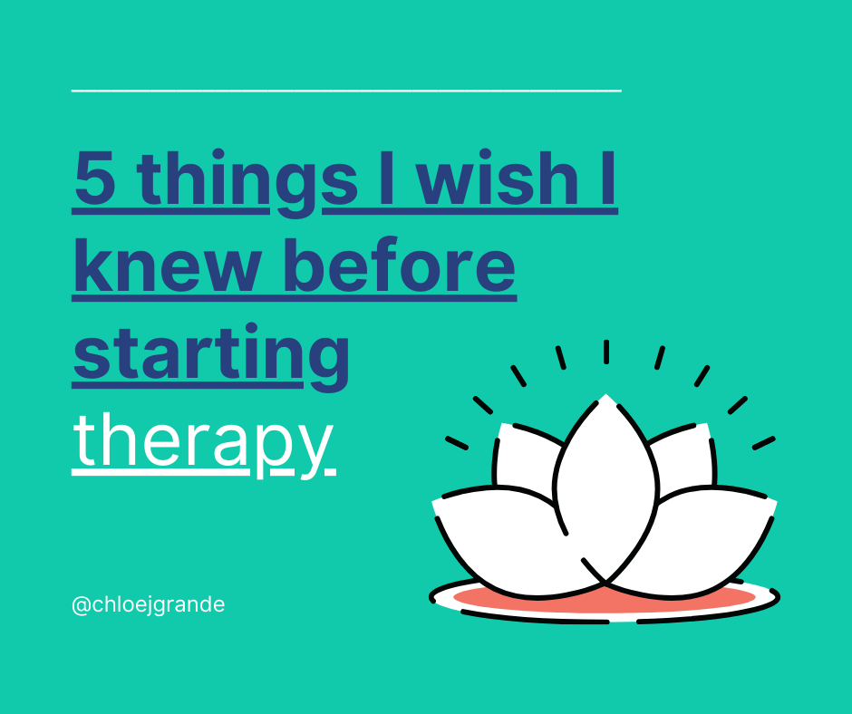 5 things I wish I knew before starting therapy