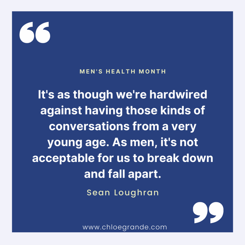Men's Health Month eating disorder quote by Sean Loughran
